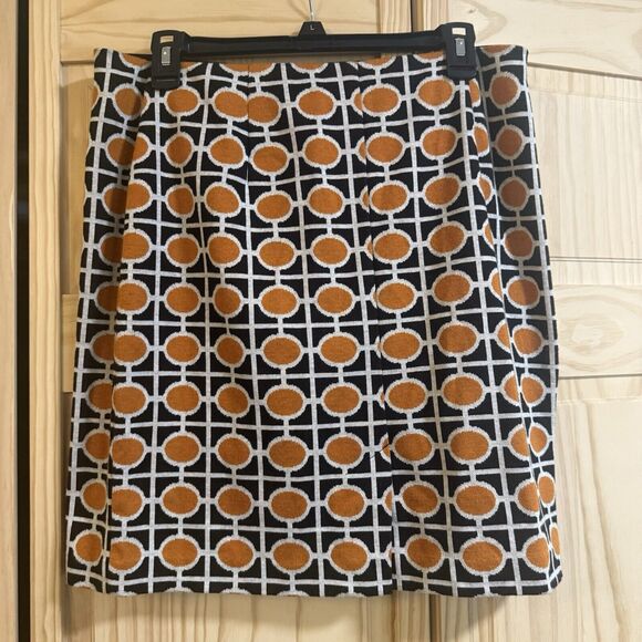 Worthington Retro Orange Geometric Modern Knit Skirt Size Large - Picture 2 of 4